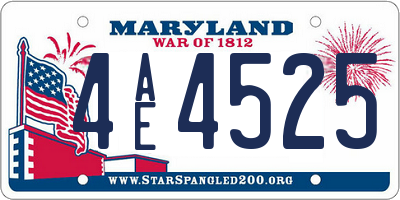 MD license plate 4AE4525