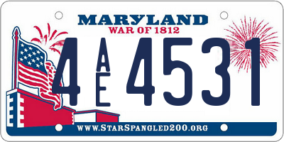MD license plate 4AE4531