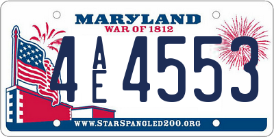 MD license plate 4AE4553