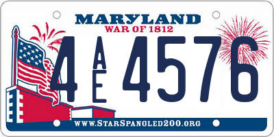 MD license plate 4AE4576
