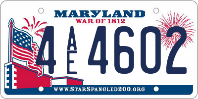 MD license plate 4AE4602