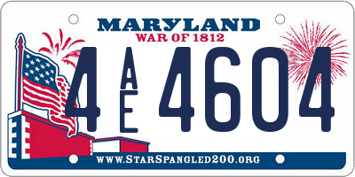 MD license plate 4AE4604