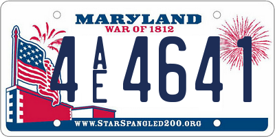 MD license plate 4AE4641