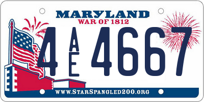 MD license plate 4AE4667