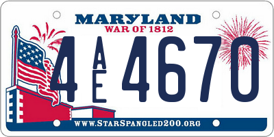 MD license plate 4AE4670