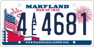 MD license plate 4AE4681