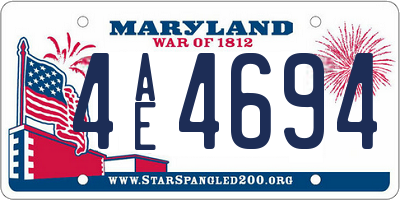 MD license plate 4AE4694