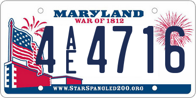 MD license plate 4AE4716