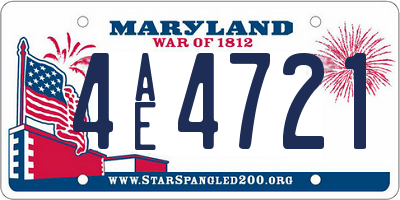 MD license plate 4AE4721