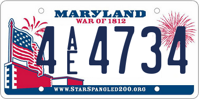 MD license plate 4AE4734