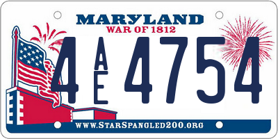 MD license plate 4AE4754