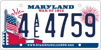 MD license plate 4AE4759