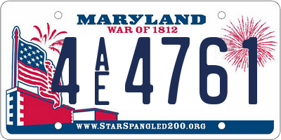 MD license plate 4AE4761