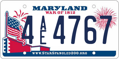 MD license plate 4AE4767