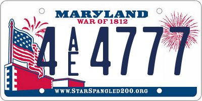 MD license plate 4AE4777