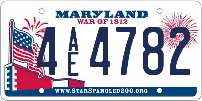 MD license plate 4AE4782