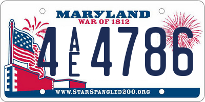 MD license plate 4AE4786