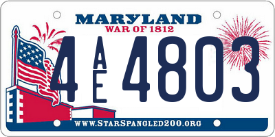 MD license plate 4AE4803