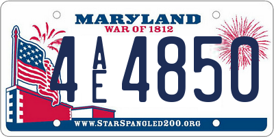 MD license plate 4AE4850