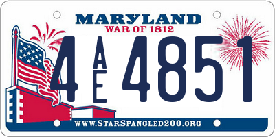 MD license plate 4AE4851