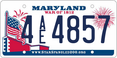 MD license plate 4AE4857