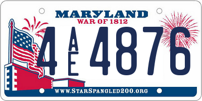 MD license plate 4AE4876