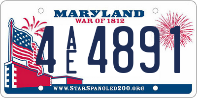 MD license plate 4AE4891