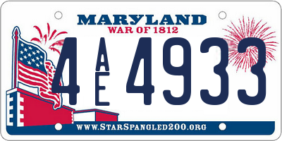 MD license plate 4AE4933