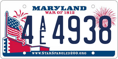 MD license plate 4AE4938