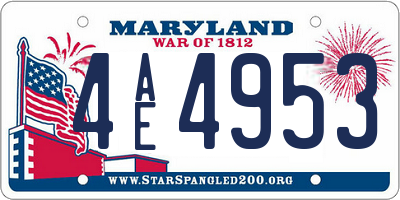 MD license plate 4AE4953