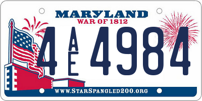MD license plate 4AE4984