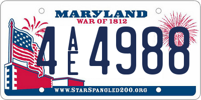MD license plate 4AE4988