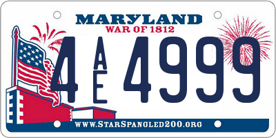 MD license plate 4AE4999