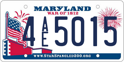 MD license plate 4AE5015