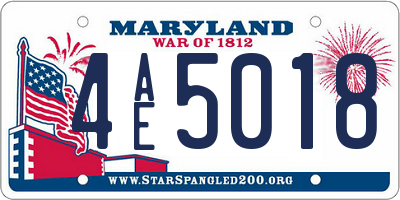MD license plate 4AE5018