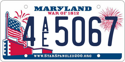 MD license plate 4AE5067