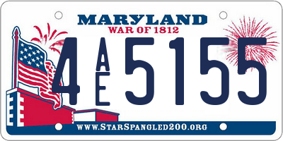 MD license plate 4AE5155