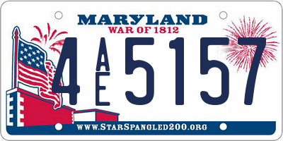 MD license plate 4AE5157