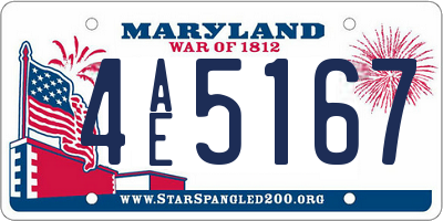 MD license plate 4AE5167