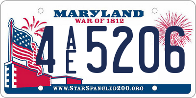 MD license plate 4AE5206
