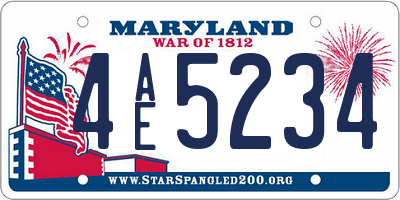 MD license plate 4AE5234