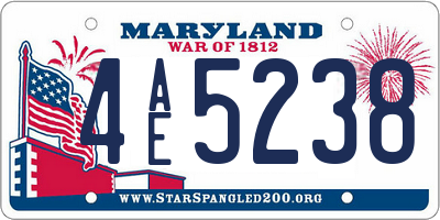 MD license plate 4AE5238