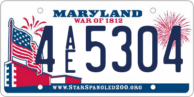 MD license plate 4AE5304
