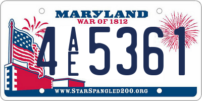 MD license plate 4AE5361