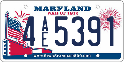 MD license plate 4AE5391