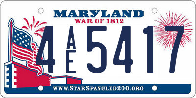 MD license plate 4AE5417