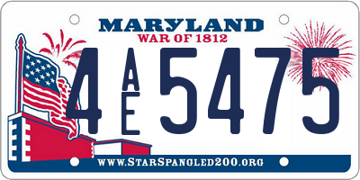 MD license plate 4AE5475