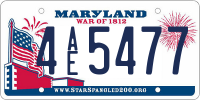 MD license plate 4AE5477
