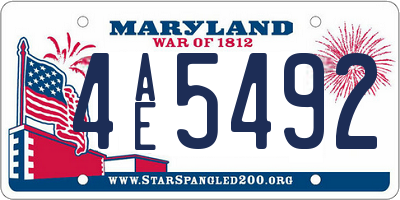 MD license plate 4AE5492