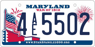 MD license plate 4AE5502